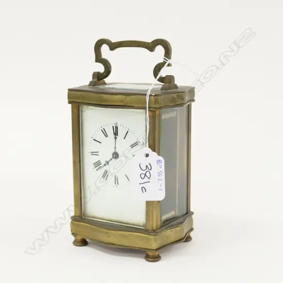 19TH CENTURY FRENCH, BRASS CARRIAGE CLOCK, H.120mm