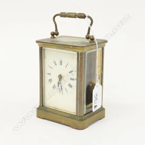 BRASS CARRIAGE CLOCK (NO KEY)