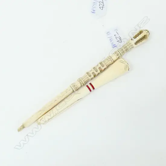 2 PARASOL HANDLES IVORY & BONE L. 235MM