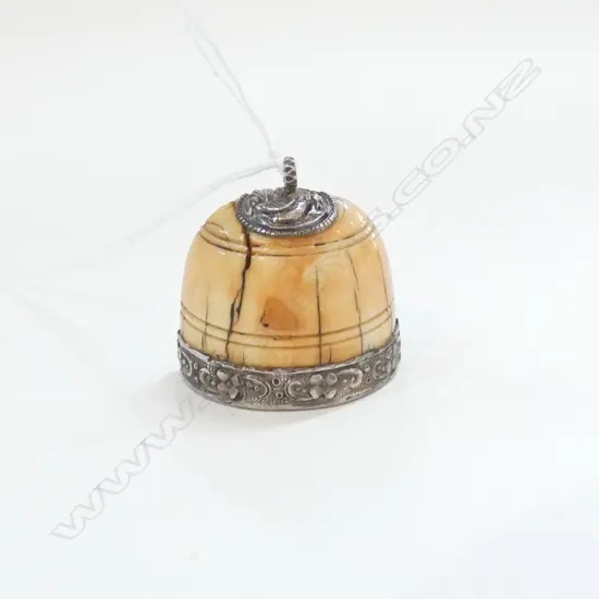 TIBETAN IVORY & SILVER PENDANT H. 30MM