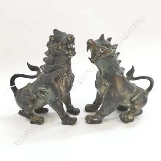 PR CHINESE DI XIE BRONZE TEMPLE DOGS H. 120MM