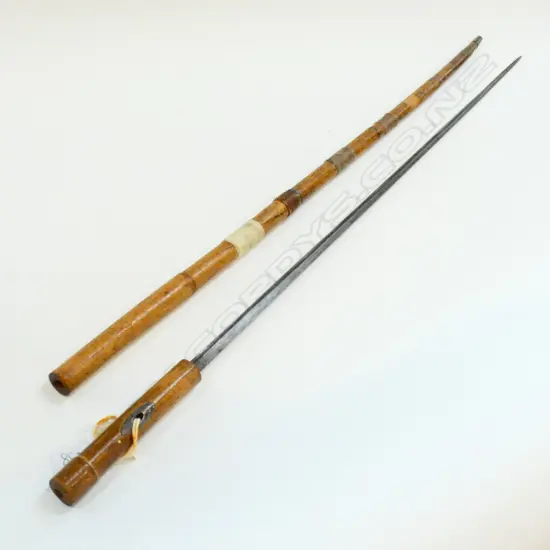 (19167) OLD BAMBOO SWORD STICK OLD REPAIR
