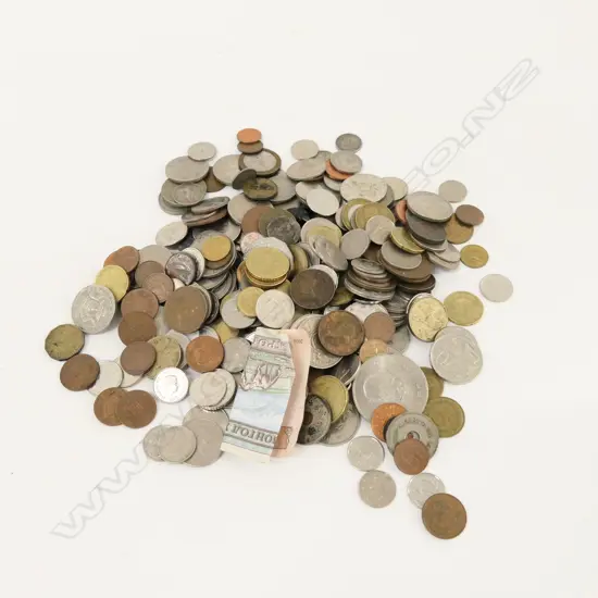 BAG OF ASST. WORLD COINS ETC