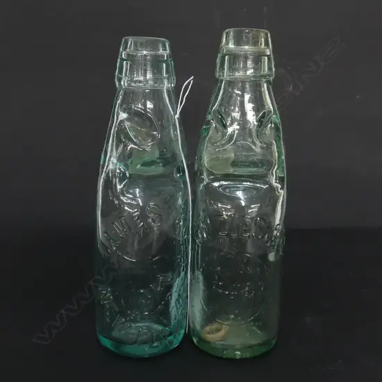 2 OLD MARBLE BOTTLES. James Paul New Plymouth &...