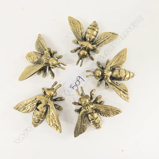 5 BRASS BEES 