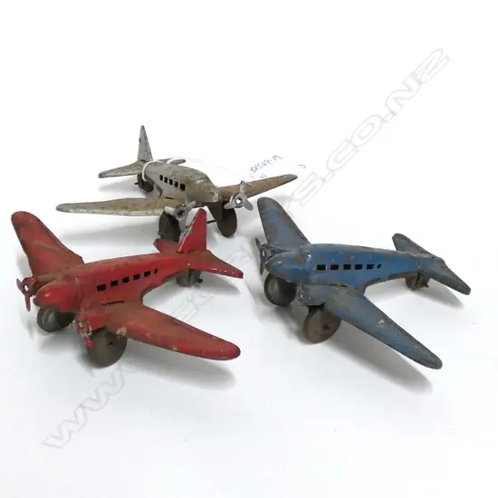 3 OLD JAPANESE TINPLATE TOY PLANES A.F