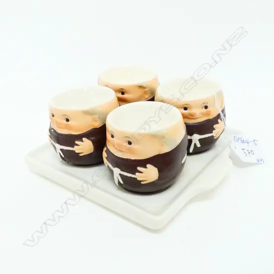 SET 4 HUMMELL EGG CUPS ON TRAY