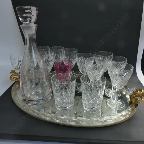 MURANO STYLE TRAY & ASST. GLASSES