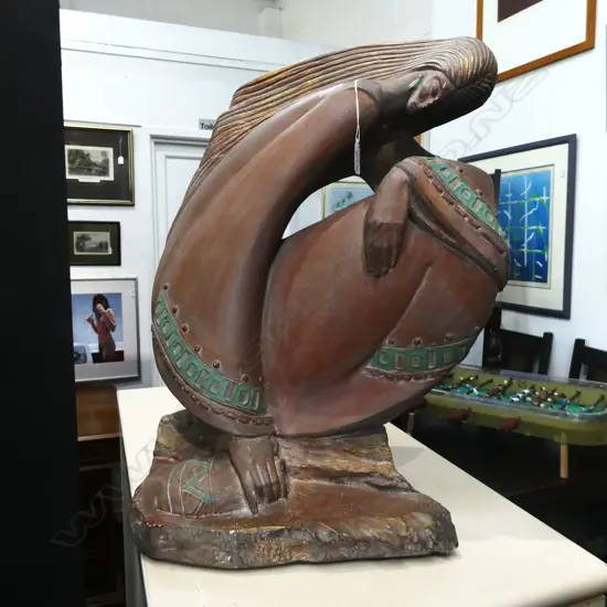 TERRACOTTA WOMAN SCULPTURE H. 560MM 