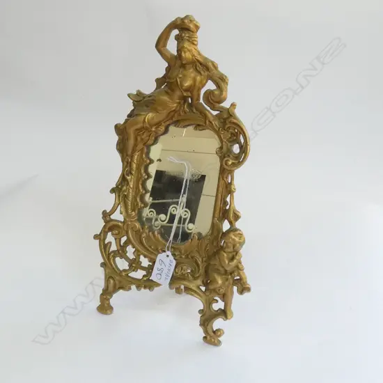 SMALL GILDED TABLE MIRROR H 340 MM