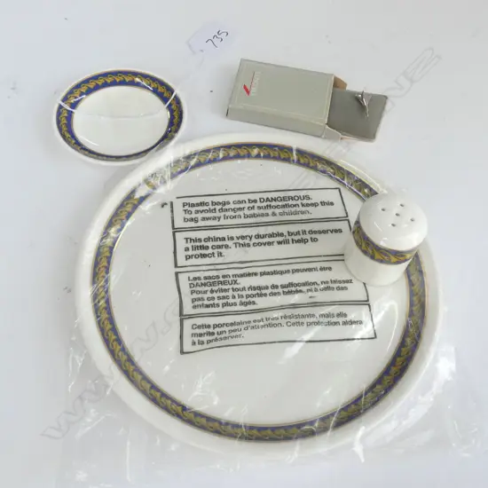 RARE BRITISH AIRWAYS CONCORDE CHINA PLATE/SAUCER/SALT/PIN