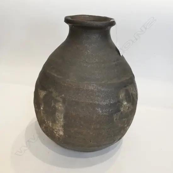 OLD JAPANESE STUDIO POTTERY VASE HEAVILY FIRED H.350mm