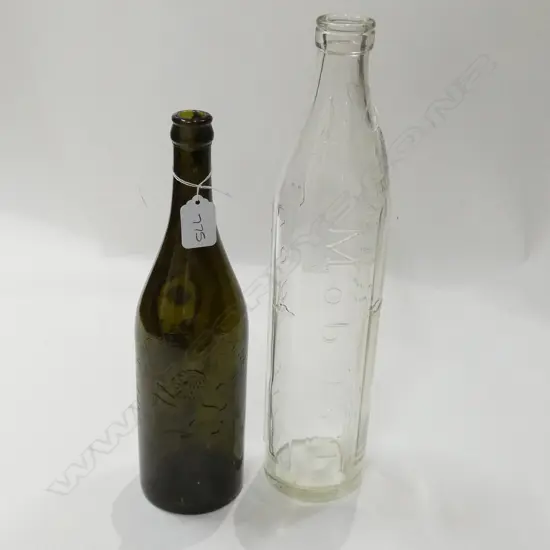 MOBILEOIL BOTTLE H. 370MM & AUCKLAND LION ALE BOTTLE 
