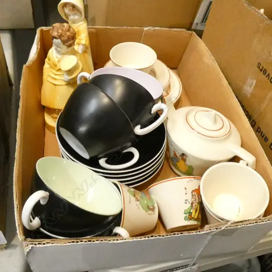 WADE HEATH SNOW WHITE 7 DWARVES TEASET/BOOKENDS/ROYALSTAFFORD TEASET (SOME FAULTS)