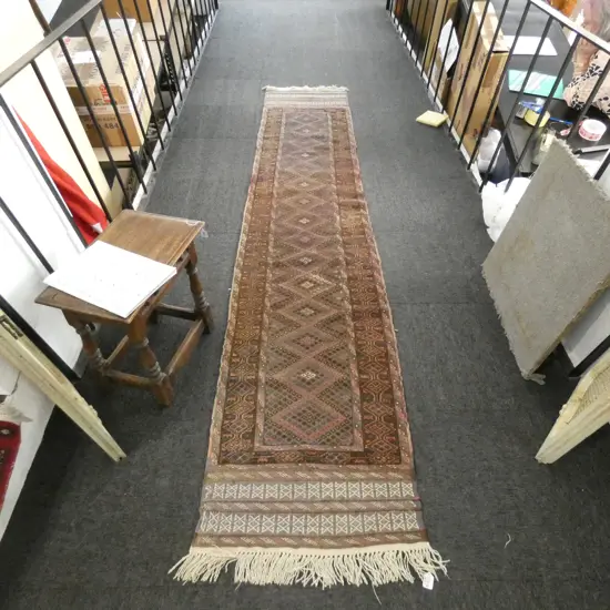 MIXED WEAVE ALL WOOL TRIBAL BALUCHI RUNNER 3200 X 610MM