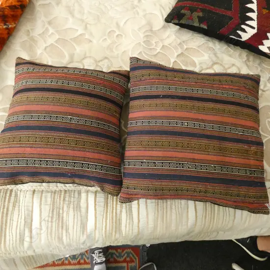 2 IRANIAN H/WOVEN JAJIM CUSHIONS