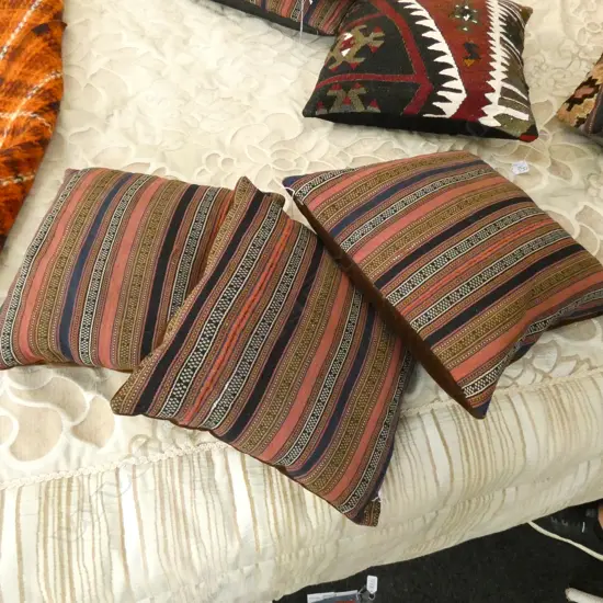 3 IRANIAN H/WOVEN JAJIM CUSHIONS