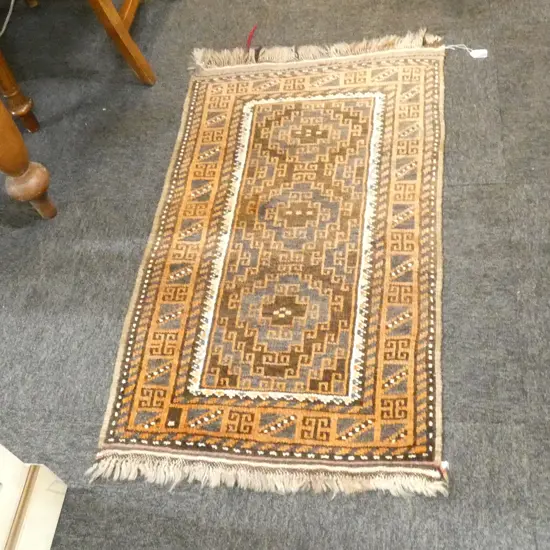 SMALL BALUCHI ALL WOOL HAND KNOTTED MAT 950 X 600MM