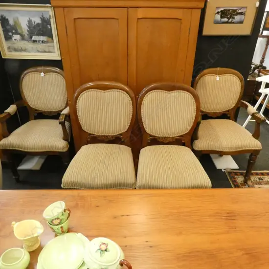 10 FRENCH STYLE CHAIRS, 2 ARE CARVERS