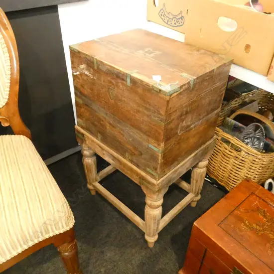 OLD CELLARETTE BOX ON STAND