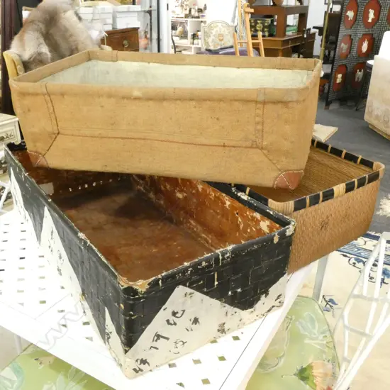 3 OLD JAPANESE CANE BASKETS