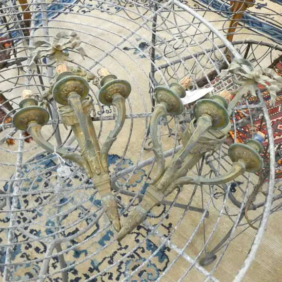 PAIR OF HEAVY BRASS LIGHT SCONCES