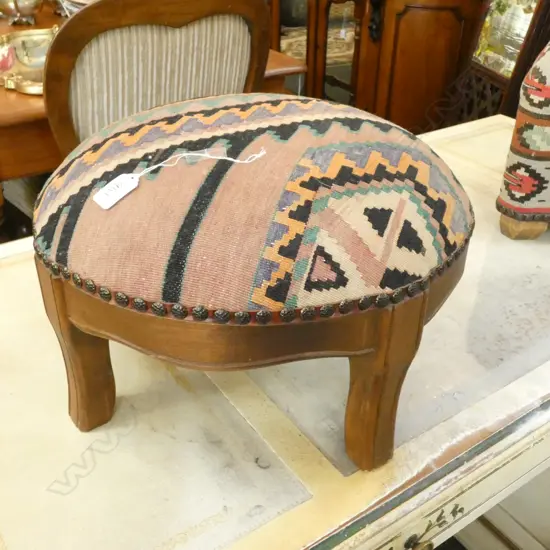 TURKISH KELIM FOOTSTOOL