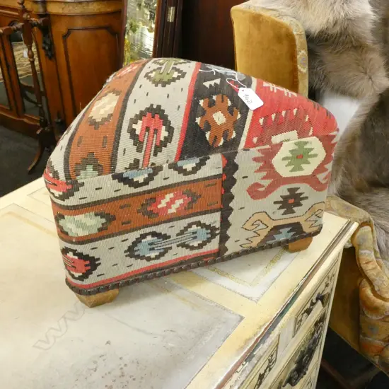 TURKISH KELIM FOOTSTOOL