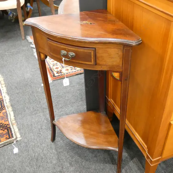 SHERATON REVIVAL INLAY CORNER TABLE H. 770MM