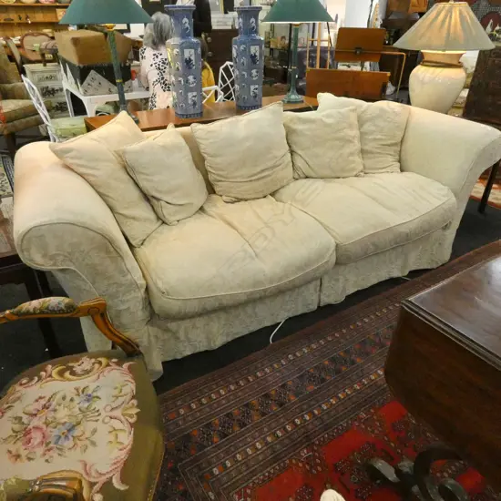 OFF WHITE UPHOLSTERED COUCH L. 2300MM D. 900MM