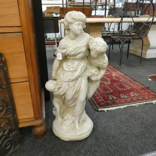 GARDEN STATUE MOTHER WITH CHILDREN H. 730MM