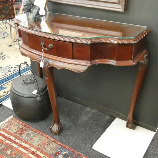 MAHOGANY HALL TABLE WITH DRAWER