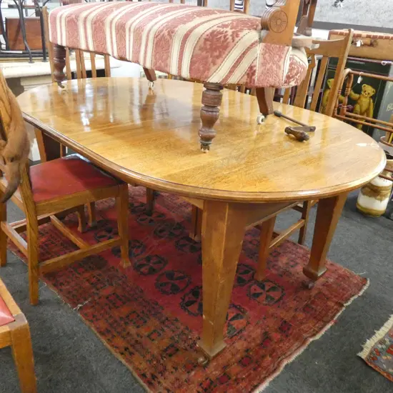 OAK DECO TABLE D ENDS L. 1720MM WITH 1 LEAF AND CRANK