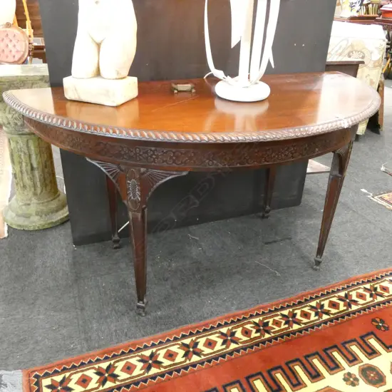 CHIPPENDALE STYLE MAHOGANY D-SHAPE CONSOLE TABLE TOP AF W. 1480MM
