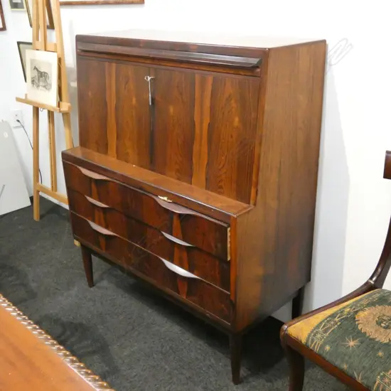 TEAK MID CENTURY FALL FRONT DESK W 1040 MM