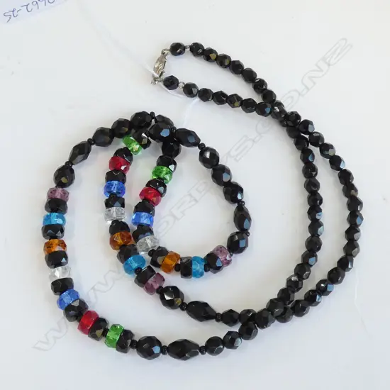 VINTAGE FRENCH GLASS AND CRYSTAL NECKLACE