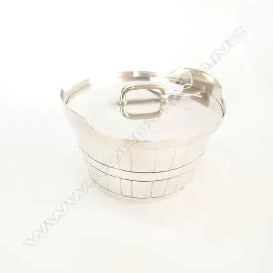 C1900 SILVER PLATE LIDDED BARREL DISH