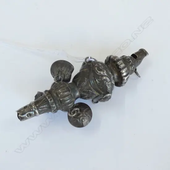 VICTORIAN SILVER BABY'S RATTLE/WHISTLE....