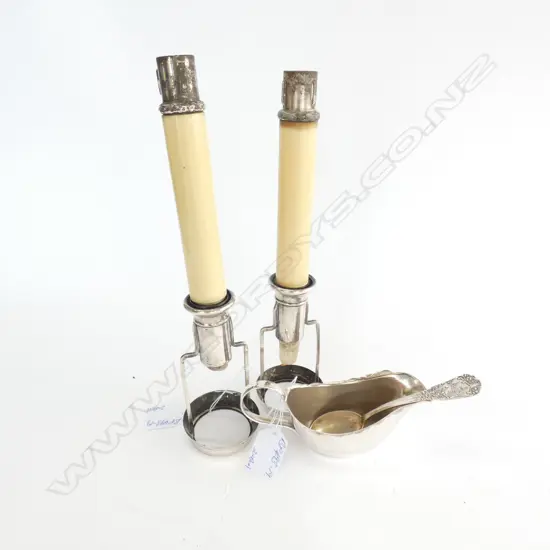 2 NEVER ENDING CANDLES + S/PLATE JUG + 2 800 TEASPOONS