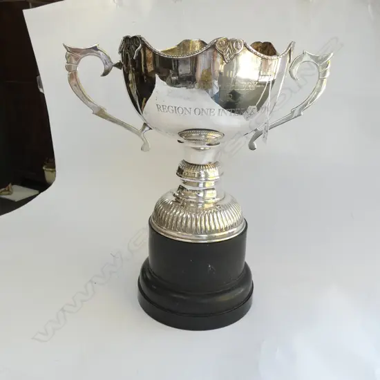 LGE SILVER PLATE TROPHY CUP ON STAND H.420mm