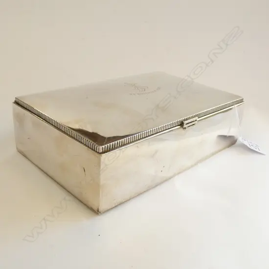 EUROPEAN SILVER LGE CIGAR BOX DATED 1937