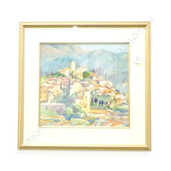 VIVIAN MANTHEL GOUACHE TUSCAN VILLAS 290 X 305mm