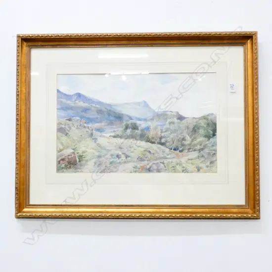 Henry Clarke PIDGEON (1807-1880) 19THC ENGLISH W/C HIGHLAND LANDSCAPE WITH DEER 325 X 520mm