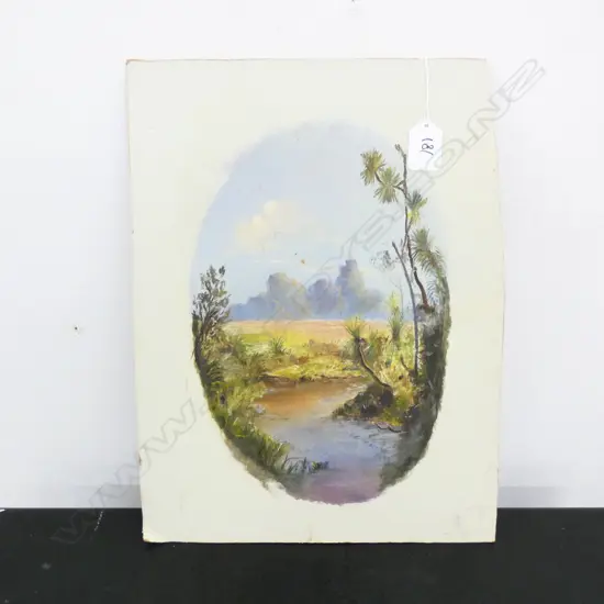 WILLIAM CUMMINS OIL NZ LANDSCAPE NOTED ON REVERSE...