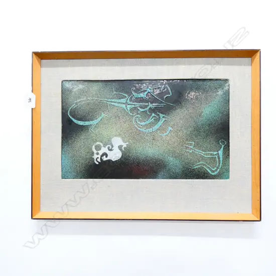FRAMED TILE MAORI ROCK DRAWINGS 370 X 500MM 