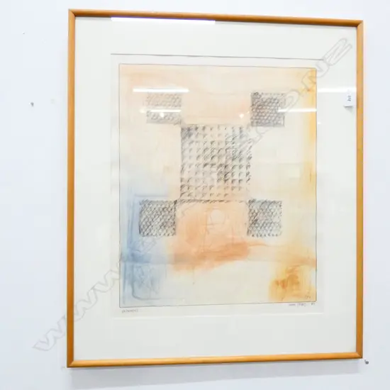 JOHN PAPAS 'DEFENCES' WATERCOLOUR SGD & DATED 87 H. 755 W. 645MM