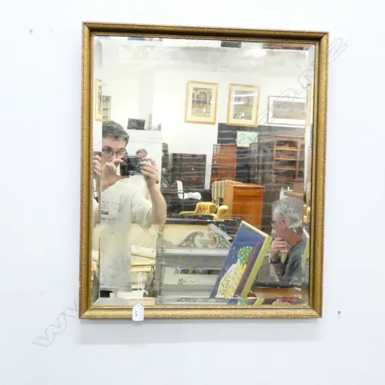 GILT FRAMED BEVELLED GLASS MIRROR 645 X 545MM