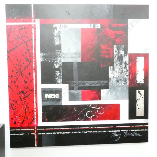 MARG HAMILTON ACRYLIC ON BOARD ABSTRACT...