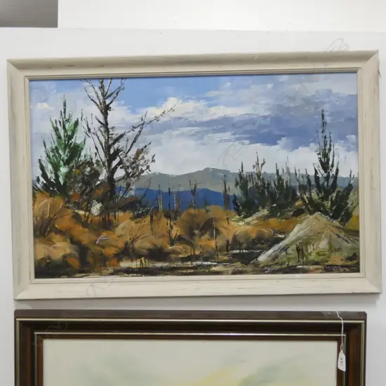 PETER J. WALLERS LANDSCAPE OIL ON BOARD 730 X 480MM