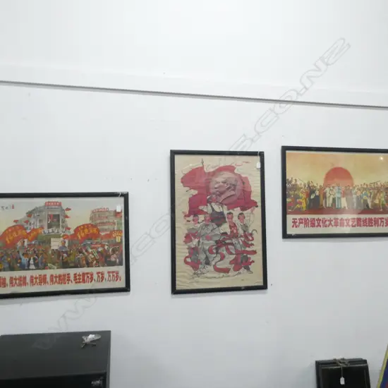 3 CHINESE PROPAGANDA POSTERS 785 X 545MM